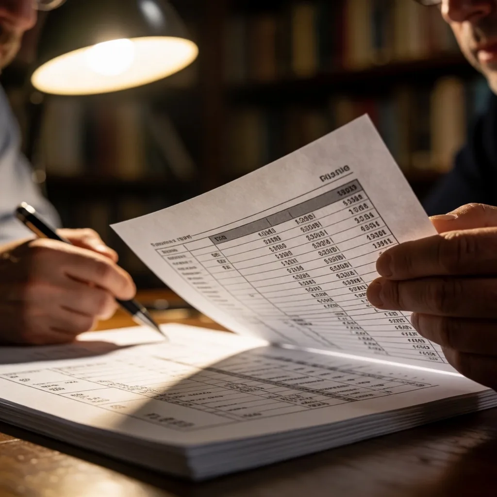 Finansel içerik üretim süreci, amber ışıkta kalem ve kağıt